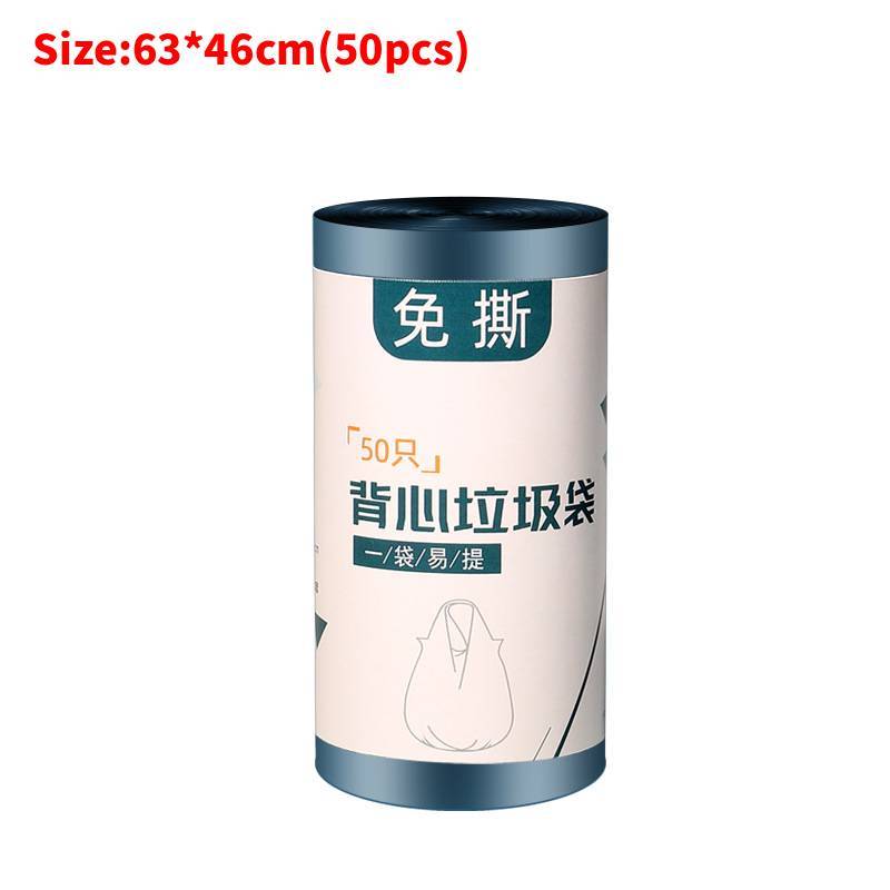 Household Waste Bag With Handles For Kitchen Garbage Disposal Thick Black Durable Pe Material