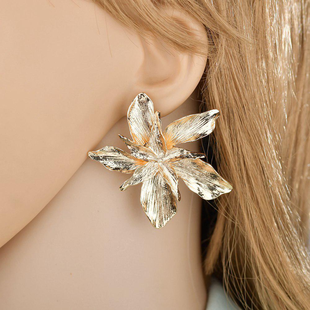 European & American Exaggerated Alloy Big Flower Stud Earrings | Women's Metal Jewelry
