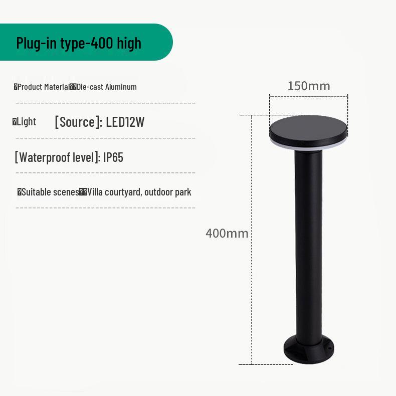 Waterproof Modern LED Lawn Light for Outdoor Courtyards and Gardens