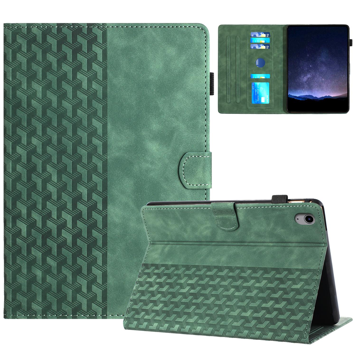 

For iPad (2025)/10.9 (2022) Cover Imprinted Shockproof PU Leather Tablet Case with Card Slots Green