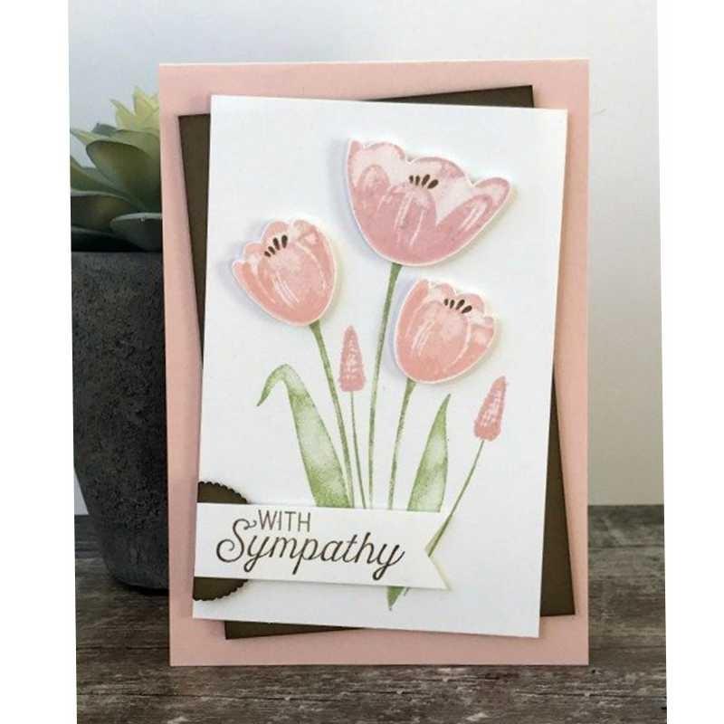 Metall-Stanzschablonen Tulpenblume für DIY Scrapbooking Fotoalbum Dekorative Prägung