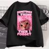 Sometimes I Think Then I Forget Funny Cat Meme Tee Shirt Women Men Stupid Humor Cats T-shirt Fashion Short Sleeve Tops