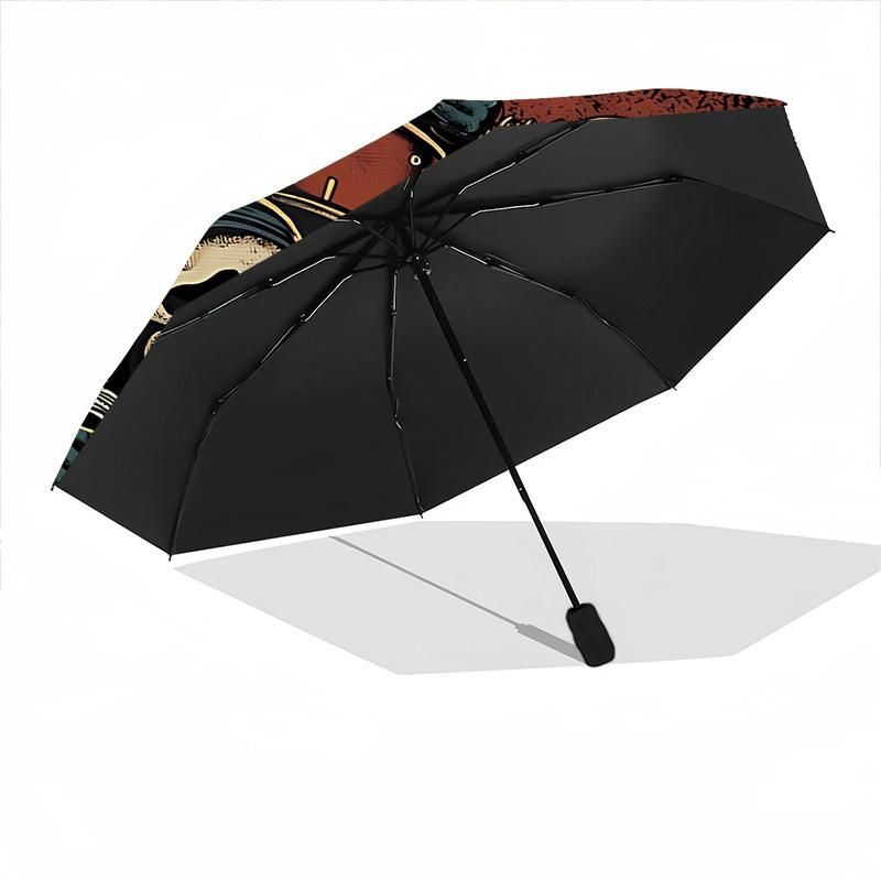 1pc Horror Band Automatic Open/Close Umbrella Folding Umbrella, Portable Compact Travel Umbrella, Birthday/Christmas Gift for Men & Women L1110y23