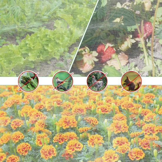 Garden Bed Cover Netting Plant Insect Barrier Netting with Drawstring Fine Mesh Bird Netting for Raised Garden Bed Planter Box Protection from Animal