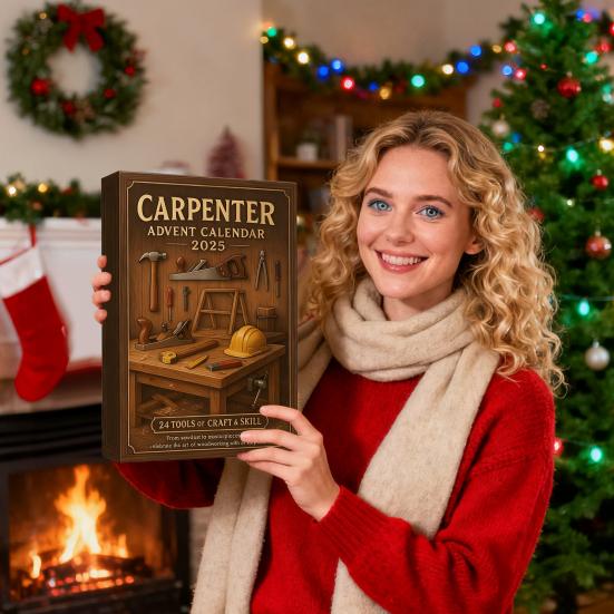 2025 Carpenter Advent Calendar 24-day Christmas Countdown Calendar with Mini Tools Figures Holiday Gift for Carpenters Craft Lovers