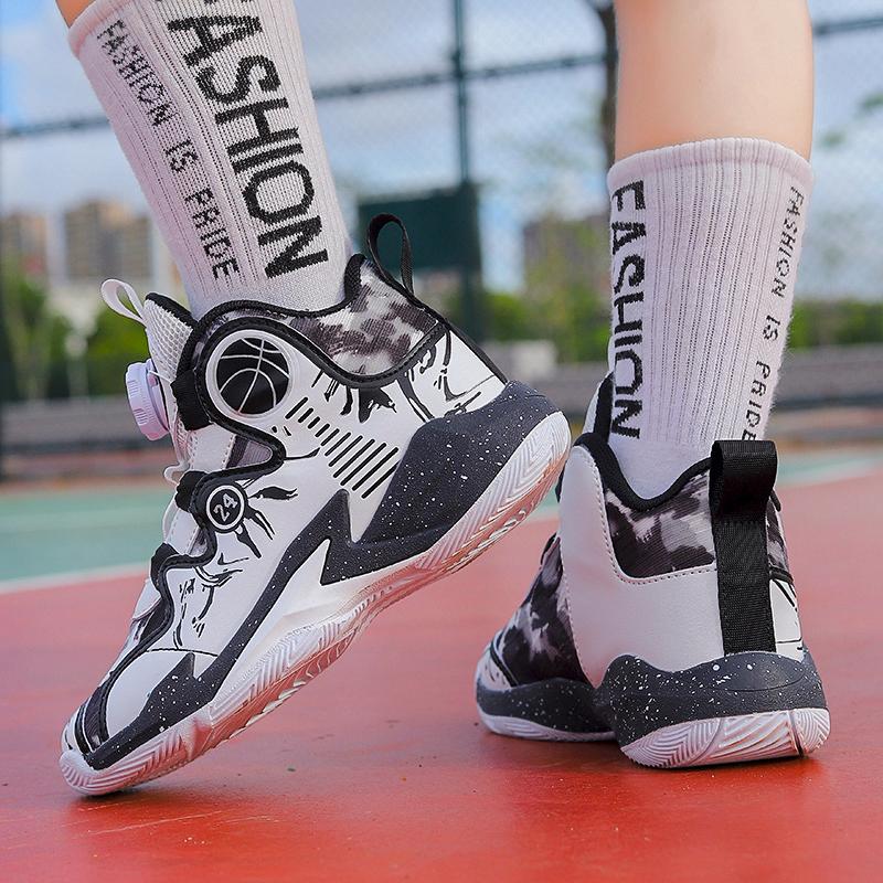 Детская обувь осень новые мальчики дышащие баскетбольные кроссовки для улицы нескользящие — фото 3