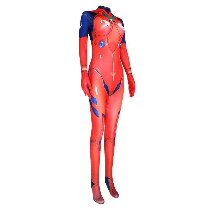 Asuka Langley Soryu Ayanami Rei Zero Two Dva Cosplay Kostümü Asuka Test Tulum Zentai Takım Anime Cadılar Bayramı Bodysuit Kadınlar