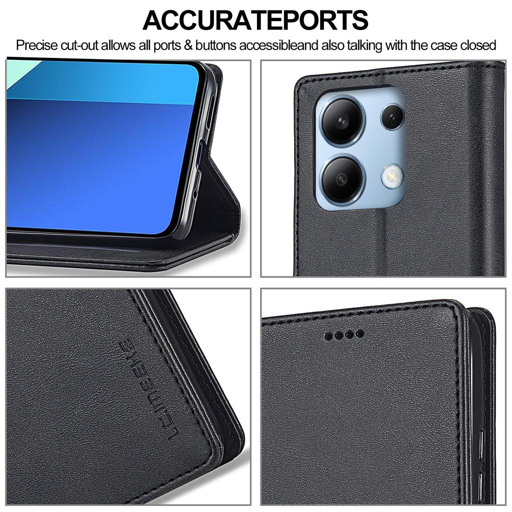 LC.IMEEKE For Xiaomi Redmi Note 13 Pro 4G/Poco M6 Pro 4G Leather Case Folio Stand View Phone Cover