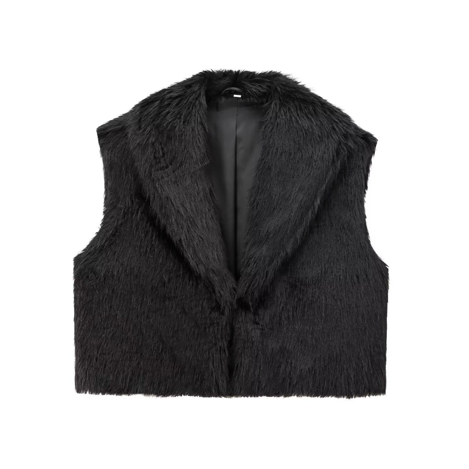 

Autumn French Design Faux Fur Vest and Skirt Set for Women Extra Small