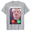 John Pork Is Calling Funny Answer Call Phone Women Unisex T-Shirt Humor Pig Meme Design Graphic Tee Tops Cute Animal Lovers Outfits Gift Idea