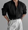 Hoge Kwaliteit Heren Business Casual Overhemden High-End Textuur Effen Kleur Overhemden Ademend Losse Overhemden met Lange Mouwen voor de Lente