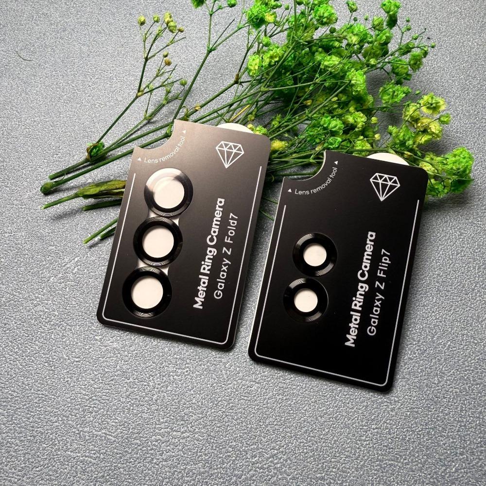 3D Alloy Metal Ring HD Tempered Glass Camera Lens Protector For Samsung Galaxy Z Fold/Flip 8 7 6 5 Rear Anti‑Scratch Full Cover