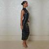 Women's Summer Collar Sleeveless Mid-Length Drawstring Dresses