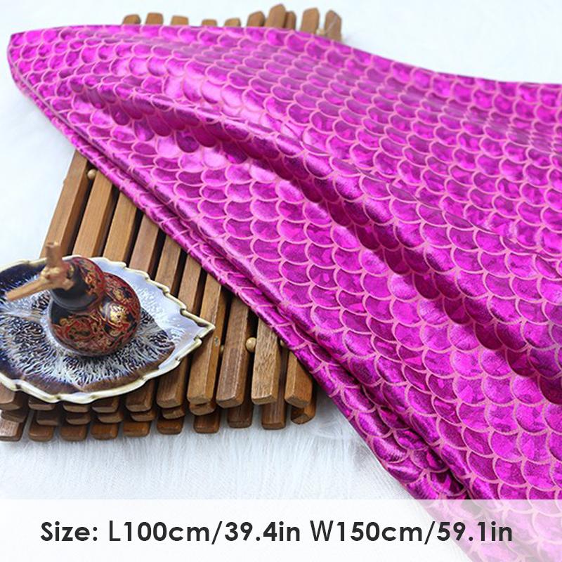 1/2/3M Laser Fish Scale Bronzing Fabric Spandex 4 Ways Stretch Fabric For Diy Sewing Dancer Swimwear Stage Performance Clothes