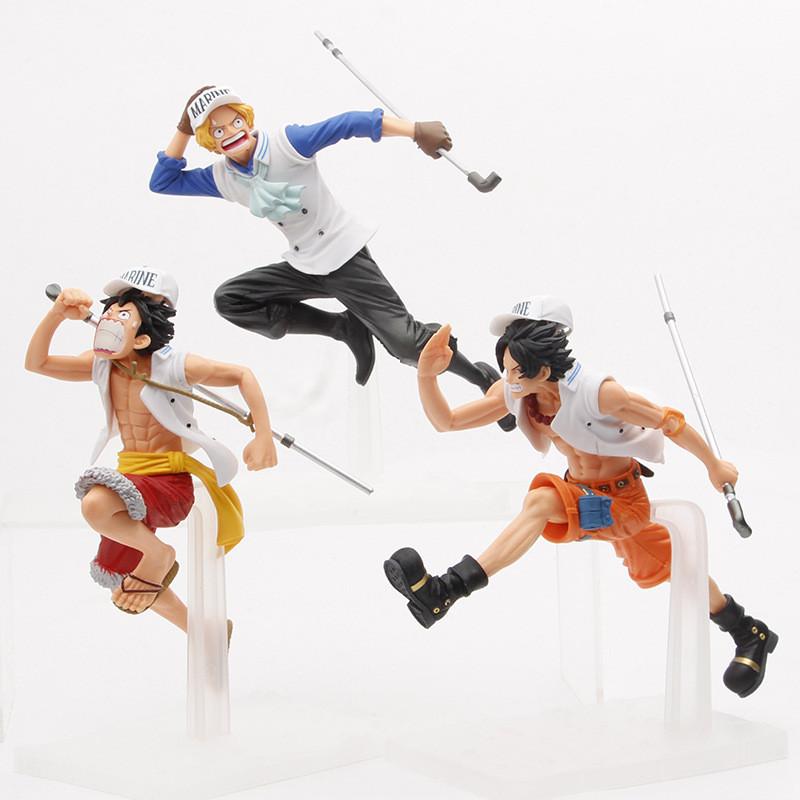 Exquisite One Piece Luffy Ace Sabo Figure Set Dream Navy Running Brothers Pvc Toy