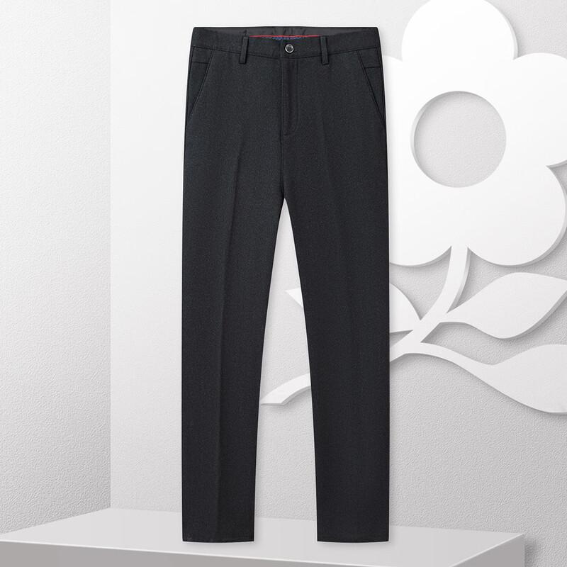 MONTAGUT Men's Thickened Warm Straight-Leg Business Pants