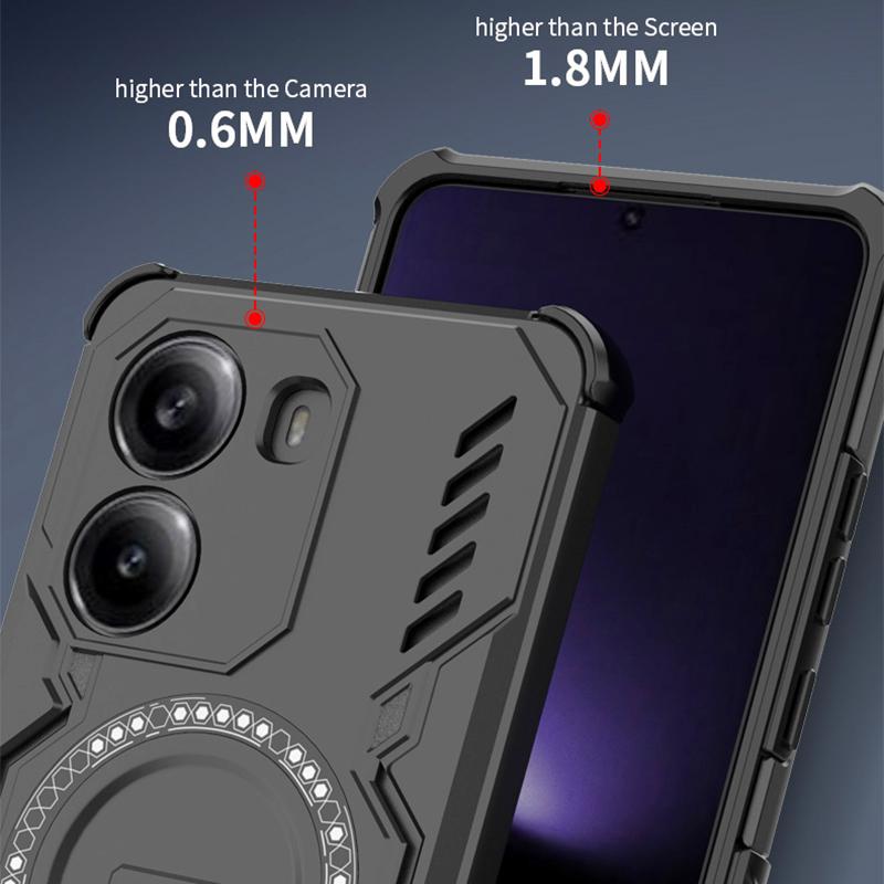 KEYSION Hollow Heat Dissipation Case for Xiaomi POCO X7 Pro Silicone+PC Magnetic Cooling Shockproof Phone Cover for Redmi Turbo4