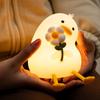 Kinder Nachtlicht Einstellbare Helligkeit Entenform Nachttischlampe Silikon Praktische Klicksteuerung Touch-Licht