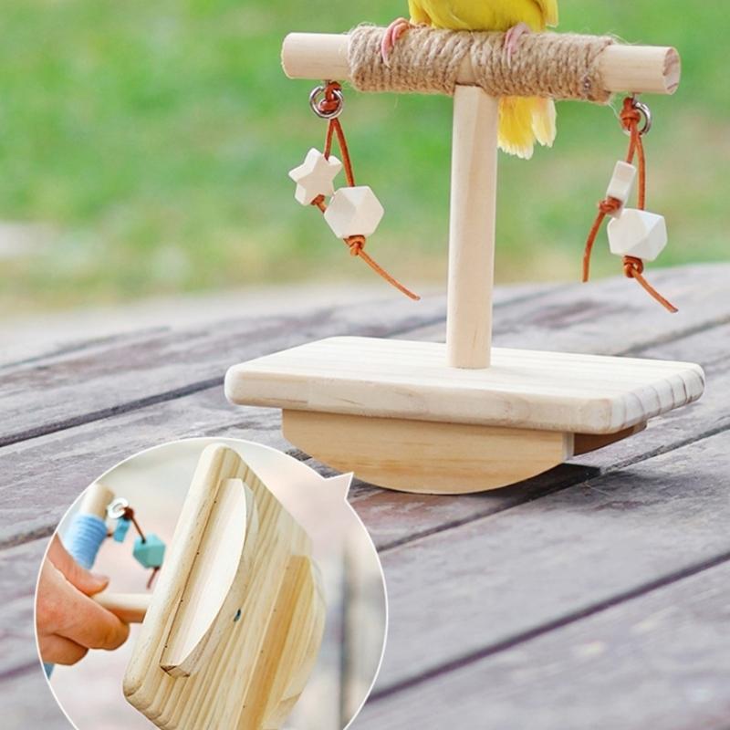MultiPurpose Bird Activity Perch Toy Wood Rocking Stand Toy For Climbing Chewing And Engagement Play Parrots Exercie Toy