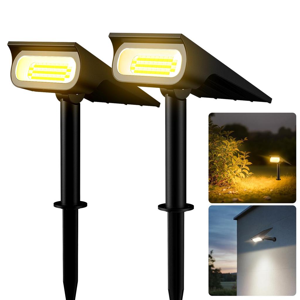 Intelamp Outdoor Sensor Waterproof Garden Light Largest Color Neutral Recessed Easy Solar-Powered Light, [Industry's 4000mAH, Dimmable, Adjustable],