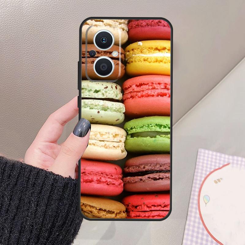 Macarons Cake Dessert Funda For OPPO Reno 10 11 12 13 14 Pro 8 7 Lite 11F 12F 13F 14F OPPO Find X8 X5 X6 X9 Pro Case