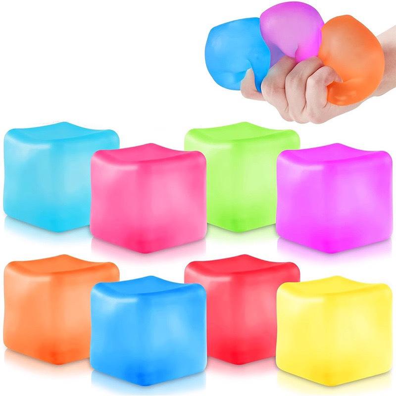 Maltose Cube Stress Squeeze Toy D Ecompression Small Ice Cubes Anti Stress Slow Rebound Polar Light Colorful Squeeze TPR Block