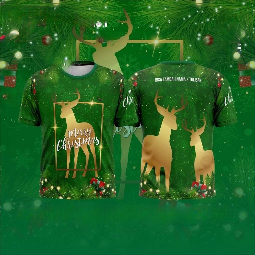 2025 Merry Christmas T-shirt Fully Sublimation Ultra fine Fiber Christmas Family T-shirt New Design Jersey