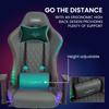 Office Chairs Overdrive Gaming Chair With Bluetooth Speakers Rgb Led Lights Reclining Game Armchair Grey