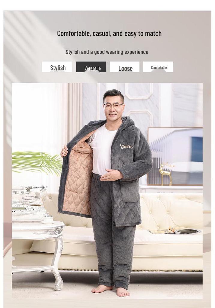 YUZHAOLIN Men's Winter Thermal Fleece Pajama Set