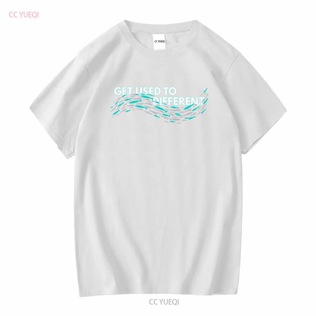 Gewöhne dich an verschiedene x GEWÄHLTE Fische gegen die Strömung T-Shirt lange oder kurze Ärmel vintage gewaschenes Oberteil für den täglichen Gebrauch
