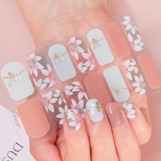 1 Set Nail Sticker Removable Ultra-Thin Non-Irritation Bubble Free Exquisite Pattern Decorative Resin Ink Nail Sticker