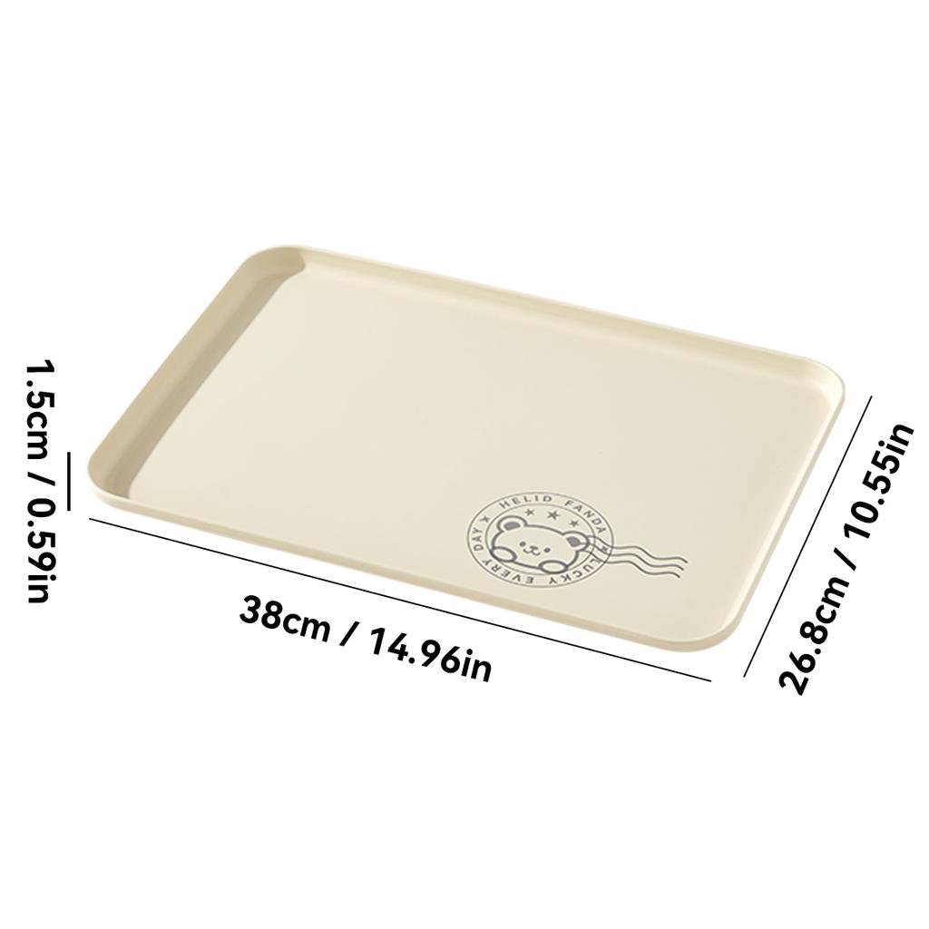 Plastic Food Serving Tray Household Large Capacity Storage Tray Reusable Snack Dessert Fruit Plate Kitchen Storage Organizer