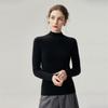 Pure Cashmere Ribbed Half-High Collar Knit Top