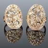 Women Luxury Golden Color Leaves Hollow Rhinestone Wedding Banquet Ring Jewelry