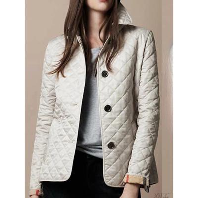 Quilted Coat Winter Jacket Women Turn-down Collar Jackets for Women Elegance Office Lady Single-breasted Warmth Streetwear