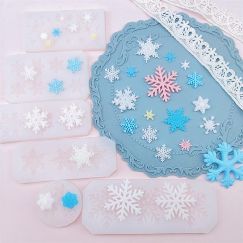 Snowflake Silicone Mold For Chocolate Baking Christmas Cake Decoration Reusable Food Safe Nonstick Design Mould