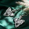 Dawapara Fox Triquetra Fenrir Animal Pendant Drop Earring Men Fashion Jewelry Supernatural Amulet Knot earring