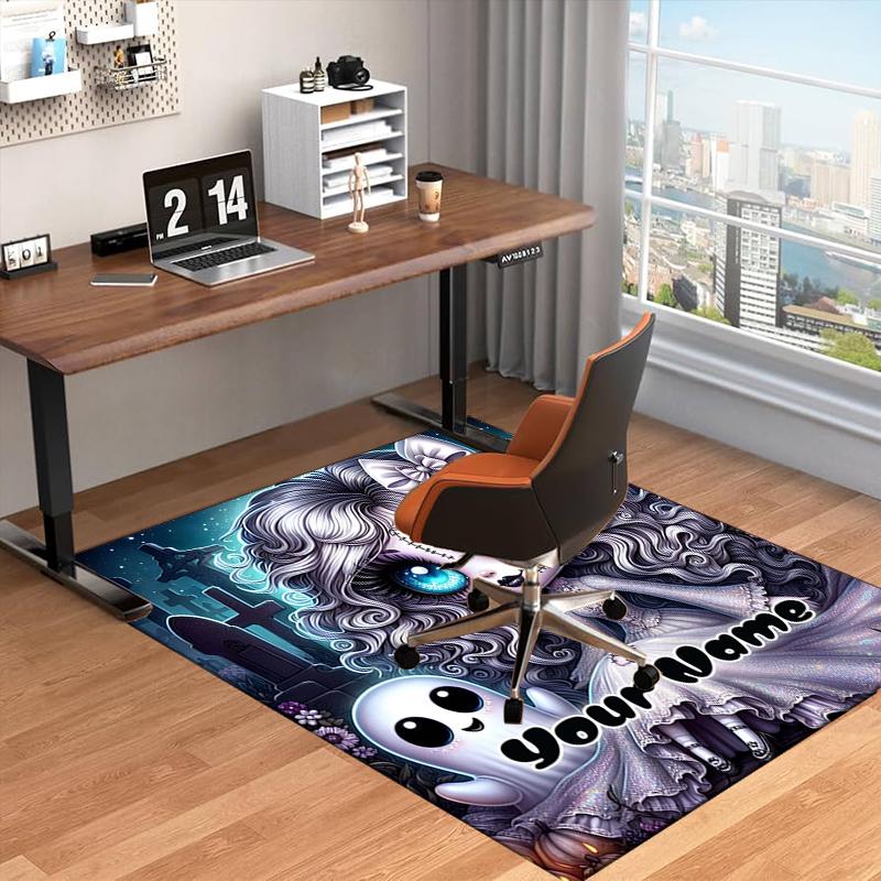 1PC Custom Name Gothic Doll And Ghost Theme Floor Mat Ideal for Living Room, Game Rooms, Office, Bedroom,Floor Mat Playful Design163