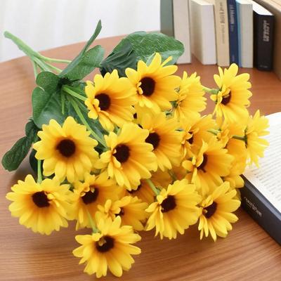 24 Heds Sunflower Simulation Bouquet Scene Decoration Wedding Decoration Sunflower Fake Flowers Landscape Simulation Flowers