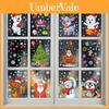 Christmas Party Decorations Pvc Santa Snowman Reindeer Snowflake Custom Stickers Set For Holiday Festivities