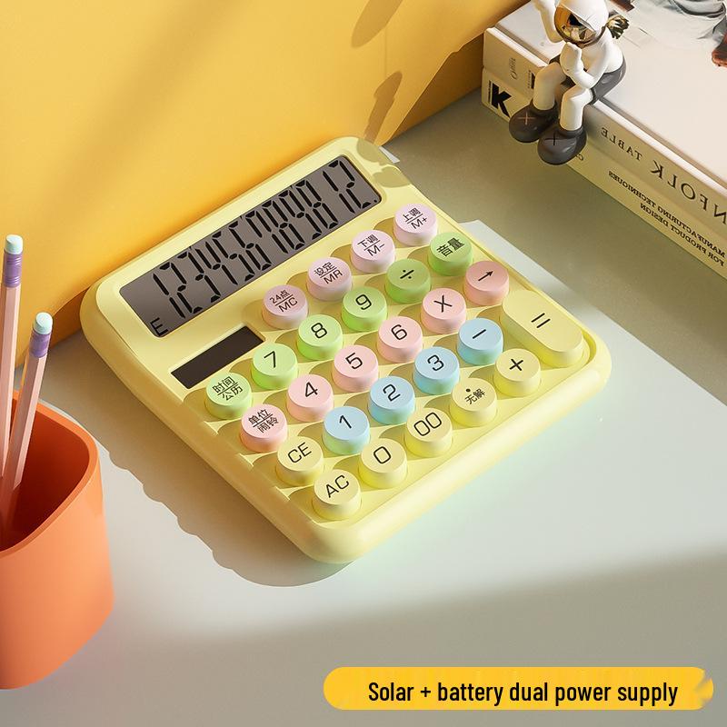 

Двухрежимный солнечный калькулятор для девочек: Портативный, Высокая ценность для офиса и финансов.