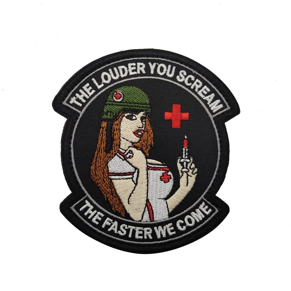 Cross-Border Snake Rescue PVC Patch: Loud Scream EMT Hot Girl Embroidered Arm Patch