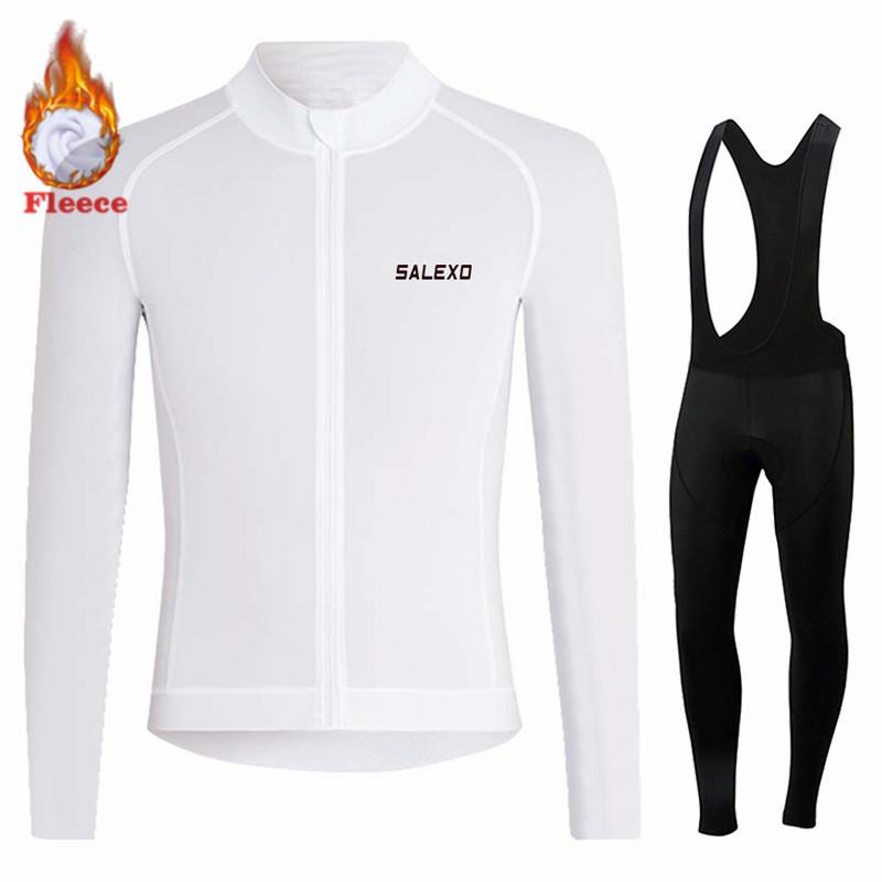 2026 Winter Fleece Warm Thermal Fleece Bicycle Set for Men, Long Sleeve Sportswear, Racing Jersey Suit, Pro Team Bicycle Clothing, Winter