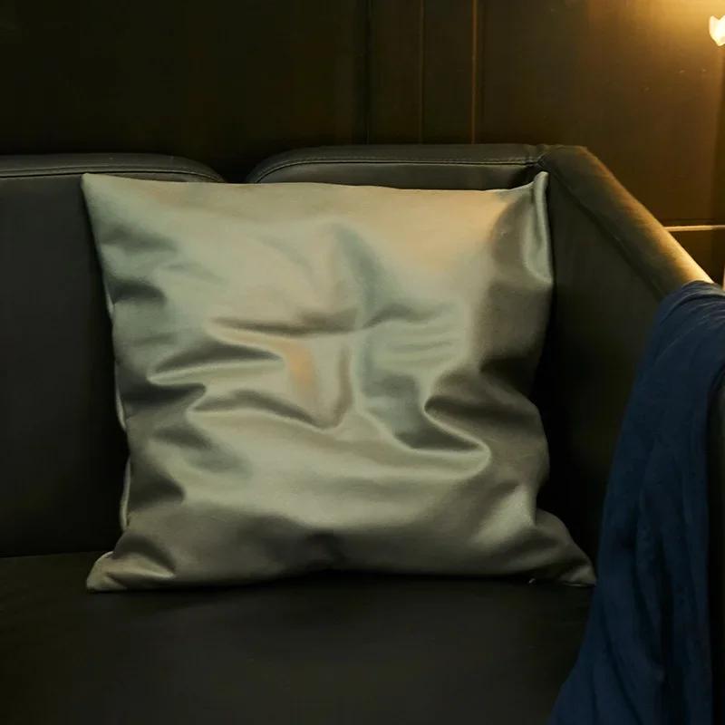 

Мягкий чехол для подушки из искусственной кожи, техническая ткань, простая многоцветная квадратная наволочка для диванной подушки 45x45cm