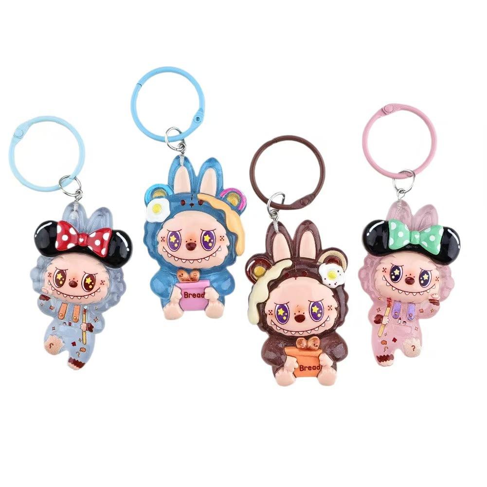 Cartoon Big Card Transparent Rag Cloth Keychain Pendant Cute Bag Backpack Student Schoolbag Pendant Couple Gift