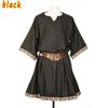 Unisex Halloween Mittelalter Kostüm Renaissance Tunika Wikinger Ritter Pirat Vintage Krieger Hemden ohne Gürtel