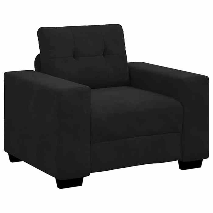 VidaXL Armchair Black 60 Cm Velvet, Single Sofa, Comfort Sofa, TV Armchair, Sofa, Sofa Seat, Recliner Sofa, 4105103