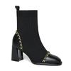 Fashion High Heels Women Snow Ankle Boots Knitting Chain Sock Boots Designer Chunky Winter Shoes Trend Gladiator Femme Chaussures