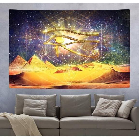 

SHRAPHY Egyptian Horus Eye Tapestry Wall Hanging Egyptian Pyramids Wall Tapestry Starry Sky Tapestries Wall Art Wall Blanket for Bedroom Home Decor 60L x 40W