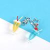 Simulated Ice Cream Cup Keychain with Spoon and Star Charm